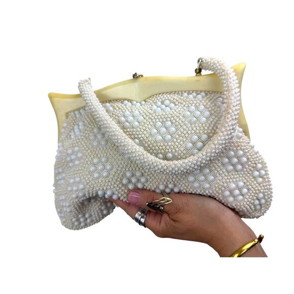 1950's JOHN WIND white beaded - Picture 7 of 7